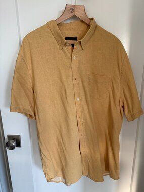 Rails Men's XL Cotton Short Sleeve Button Down Shirt - Gold